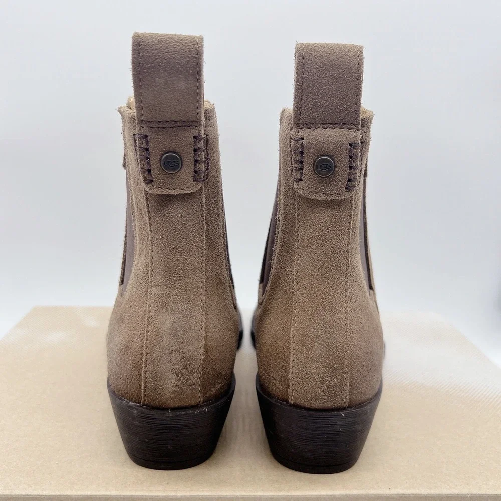 UGG  Emmeth Women's Ankle Chelsea Boots Tan Brown Suede Pull On US 6.5